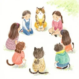 drawn chlldren cat i