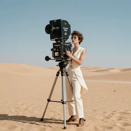 Cinestill 800t, 8K, 35mm; beautiful ultra realistic minimalistic syd mead in space(1950) film still desert scene, 2000s frontiers in retrofuturism fashion magazine September hyperrealism moebius edition, highly detailed, extreme closeup three-quarter scene, tilt shift LaGrange point orbit background, three point perspective, focus on model attack sub;sunflare;back to camera, soft lighting
