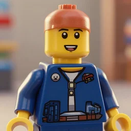 close up cinematic still of Dwayne Johnson in the Lego Movie