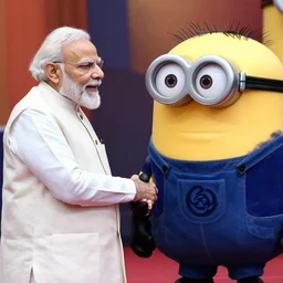 Narendra modi shaking hands with megamind