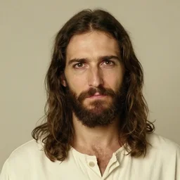 a candid photo of jesus christ wearing a rather cheeky expression
