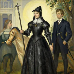 jeanne d'arc in the style of william blake, terese nielsen, steve argyle