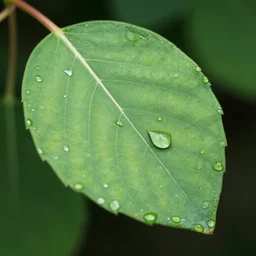 dew drops on a single leaf