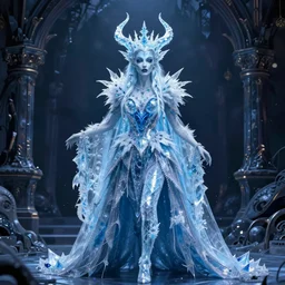 an undead satanic ice witch from frozen 2. Detailed digital art by greg rutkowski, Thomas kinkade, Keith Parkinson, artstation, cgsociety, deviantart, 8k, HD