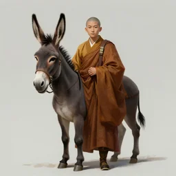 concept art, a donkey monk, artstation, beautiful,