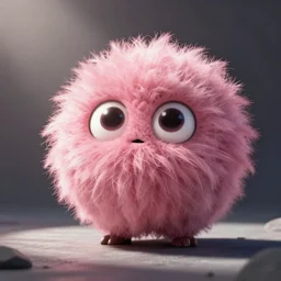 fuzzy cute pink furry wide-bright eyed adorable creature, steven seagal