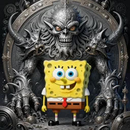 portrait of SpongeBob as a large Lovecraftian monster, fantasy, intricate, elegant, highly detailed, digital painting, artstation, concept art, smooth, sharp focus, illustration, art by artgerm and greg rutkowski