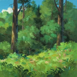 forest lanscape panorama by makoto shinkai in pixar style backdrop gouache 9 0 s cartoon