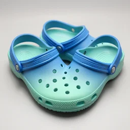 blue green ombre crocs