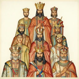 hierarchical proportion of ancient kings drawing.