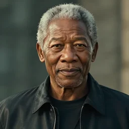 a videogame still of Morgan Freeman in Tekken 7, portrait, 40mm lens, shallow depth of field, close up, split lighting, cinematic