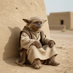 Obi kun kenobi sitting in adobe near chirobi