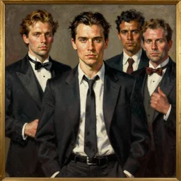 orientalist painting of christian bale in american psycho ( 2 0 0 0 ) by jean - leon gerome and otto pilny and adrien henri tanoux