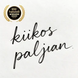 the words kiitos paljon written in cursive on paper, photography, award winning