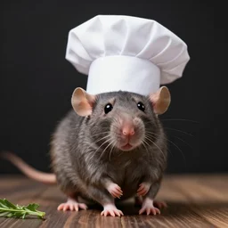 rat wearing a chef's hat