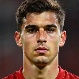 portrait of luis diaz liverpool fc!!!!!!!!!!!!!!!!!!!!!!!!!!!, detailed face, detailed painting, epic lighting, by ilya repin, phil hale and kent williams