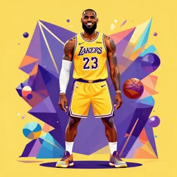Incredible geometric pop culture Illustrations of lebron james