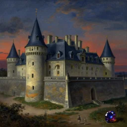 a beautiful ultradetailed illustration of navy fort architecture by henri rousseau, at night evil gem at dusk, archdaily, wallpaper, highly detailed, trending on artstation.