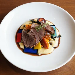 a beautiful and delicious dish of food made by mondrian