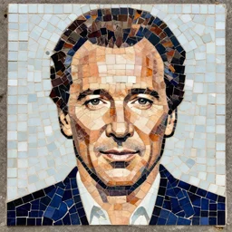christopher walken portrait made from mosaic tiles