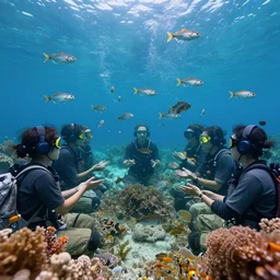 meeting of the Fish Party deep under the water