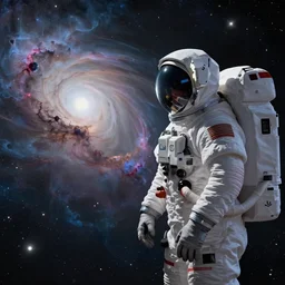 astronaut looking at a nebula , digital art , trending on artstation , hyperdetailed , matte painting , CGSociety