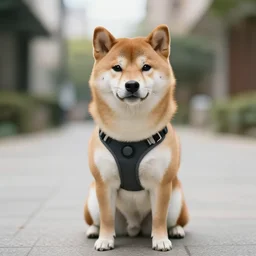 shiba inu as a young startupper, photography, costume