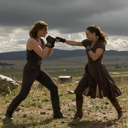 Keira Knightley and Natalie Portman in a fist fight