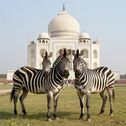 zebras at tajmahal