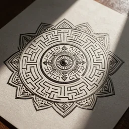 line art labyrinth mandala