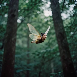 A fairy flits among the trees, close angle, film still, photographic