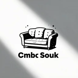 company logo, cosmic sofa, vector art, black and white