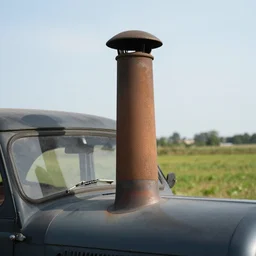 a car with a chimney on it