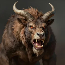 Ferocious Minotaur portrait art by Donato Giancola and Bayard Wu, digital art, trending on artstation, 4k