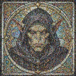 head-on symmetrical centered painted portrait, male goblin orc rogue assassin, art nouveau, tarot card style, stained glass, fantasy, intricate, elegant, highly detailed, smooth, sharp focus, illustration, artstation, in the style of Artgerm and Anna Podedworna and Alex Ross and Mucha