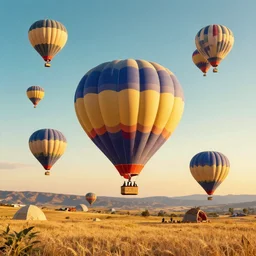 turisk art modern poster hot air balloons