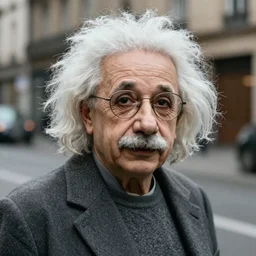 portrait of albert einstein as an urban rapper