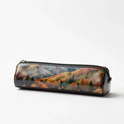 lacquered pencil case, professional product shot, isolated on a pure white background, centered, entire object in frame, sharp focus, soft studio lighting