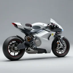 Product shot of a Mass effect futuristic motorcycle designed by Ferrari sitting in a showroom, hard surface modeling, octane, trending on artstation, 3d model, 8k