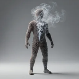 man made of smoke simulation smoke particles octane render houdini mesh emitting particles