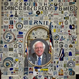 president bernie sanders smiling in the oval office