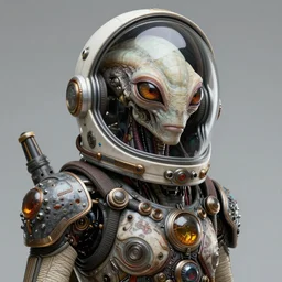beautiful four eyed alien, space helmet, sci fi, fantasy character portrait, ultra realistic, cyborg, wide angle, intricate details, the fifth element artifacts, highly detailed by peter mohrbacher, hajime sorayama, wayne barlowe, boris vallejo, aaron horkey, gaston bussiere, craig mullins
