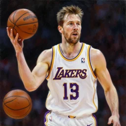 portrait of mark wahlberg playing basketball in a lakers uniform, oil on canvas by william sidney mont, trending on art station