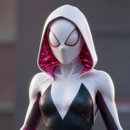 spider gwen, real life, spotted, ultra realistic, accurate, 4 k, movie still, uhd, sharp, detailed, cinematic, render, modern