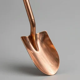 shovel by sculptor robin wight warm glow, metallic colors, glass, oxidized copper led light, highly detailed and intricate, hdr, hyper detailed, ornate, elegant, luxury, focus, artstation, wlop, micro details, 3 d sculpture, structure, ray