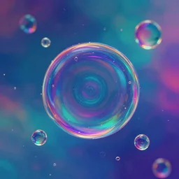 Psychedelic droplets of water, digital, 4k