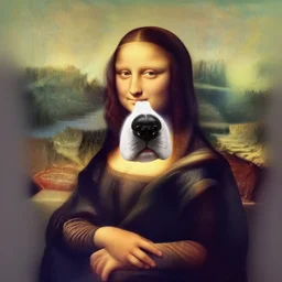 dog with monalisa face