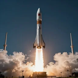 Cool minimalist design depicting a rocket launch