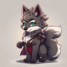 a cute medieval anthropomorphic wolf with a fluffy tail, comic art, trending on furaffinity, cartoon, kawaii, backlighting, furry art!!!, cool shading, concept art