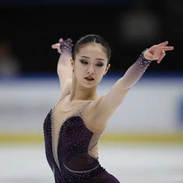 a gorgeous shot of a figure skater in a stunning pose. Photorealistic, beautiful lighting, professional photograph, beautiful face, symmetry.